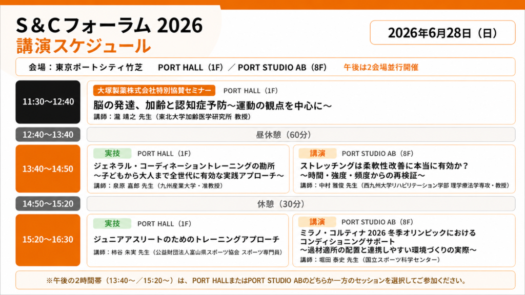 S＆Cフォーラム2026の講演スケジュール